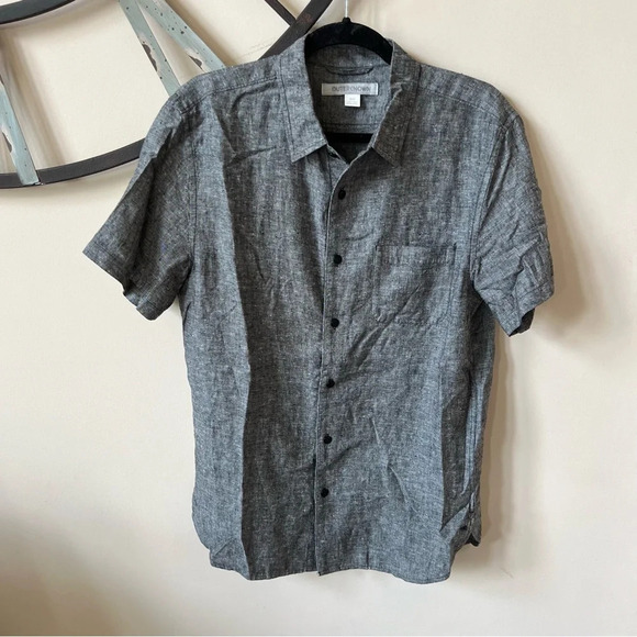 Outerknown Gray Hemp Blend Short Sleeve Button Down Shirt 26152 - Picture 2 of 9